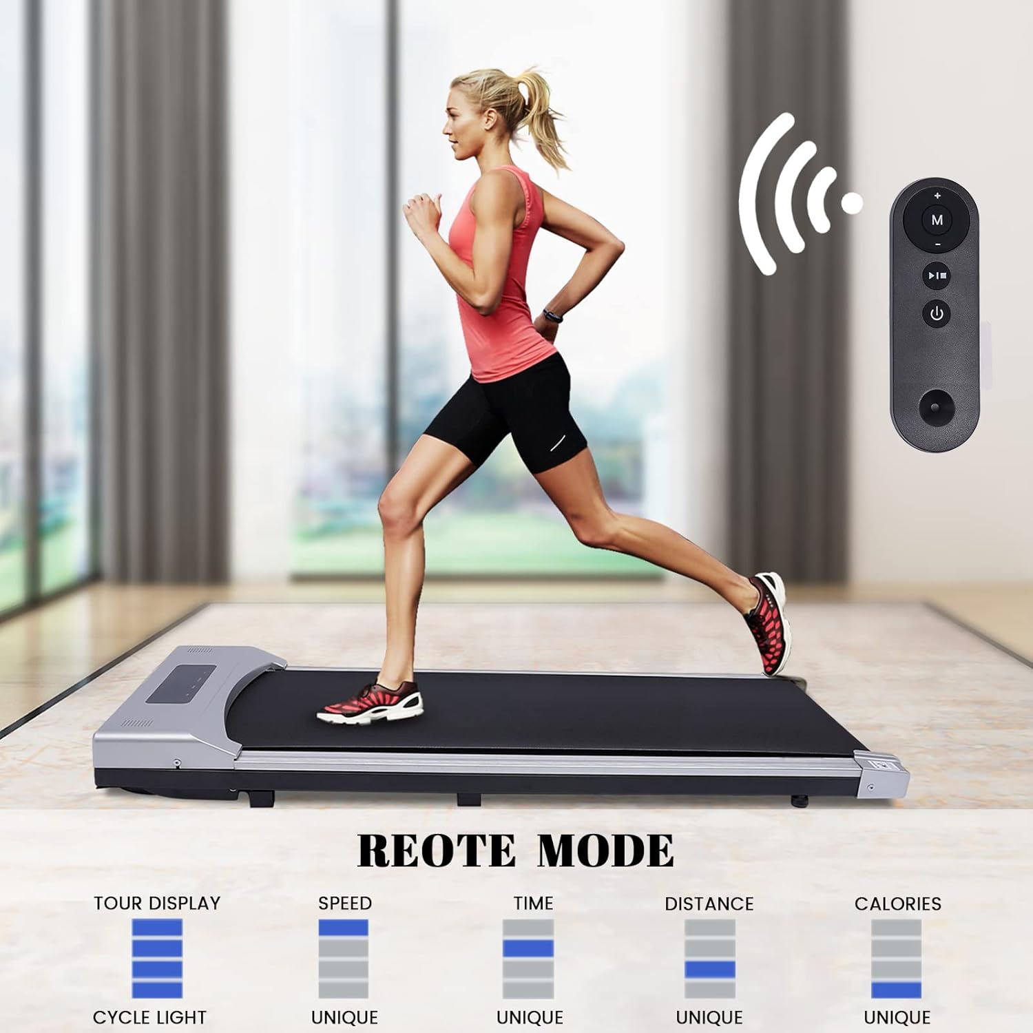 Electric Treadmill – Portable Under Desk Walking Pad with Remote