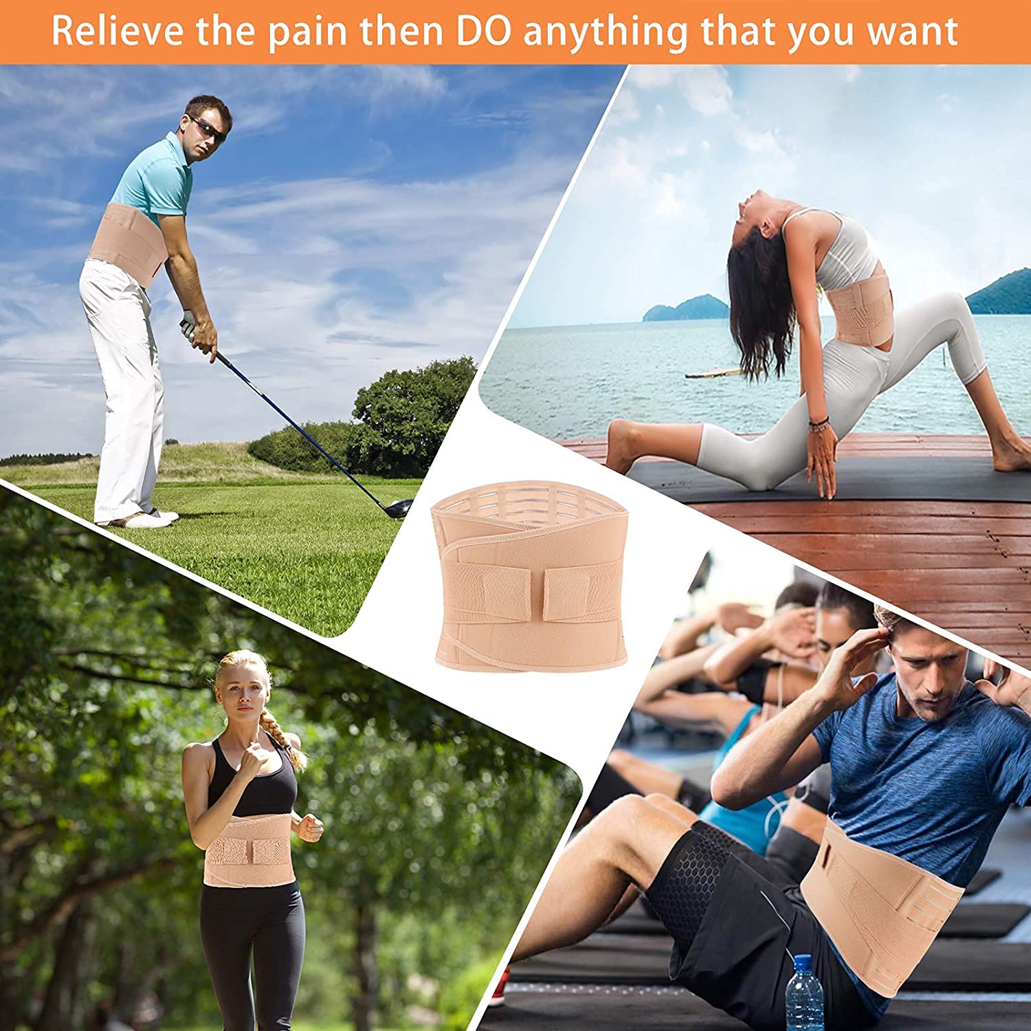 Grey Back Support Belt Contoured Lumbar Sacral (L.S.) Belt