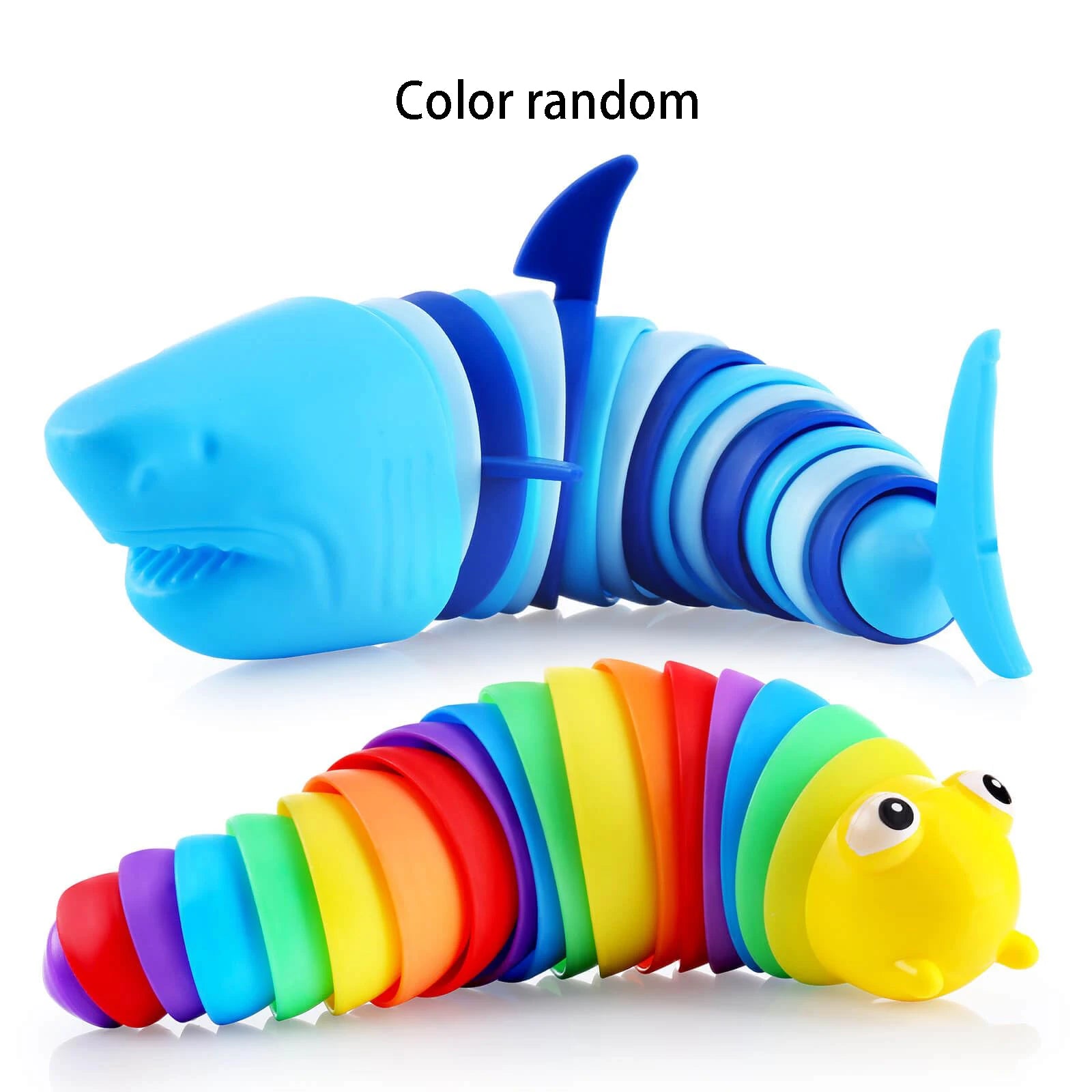 Sensory Slugs Caterpillar Toys, Autism and Stress Relieving Sensory Toys, Stress Relieving Shark Twist Music