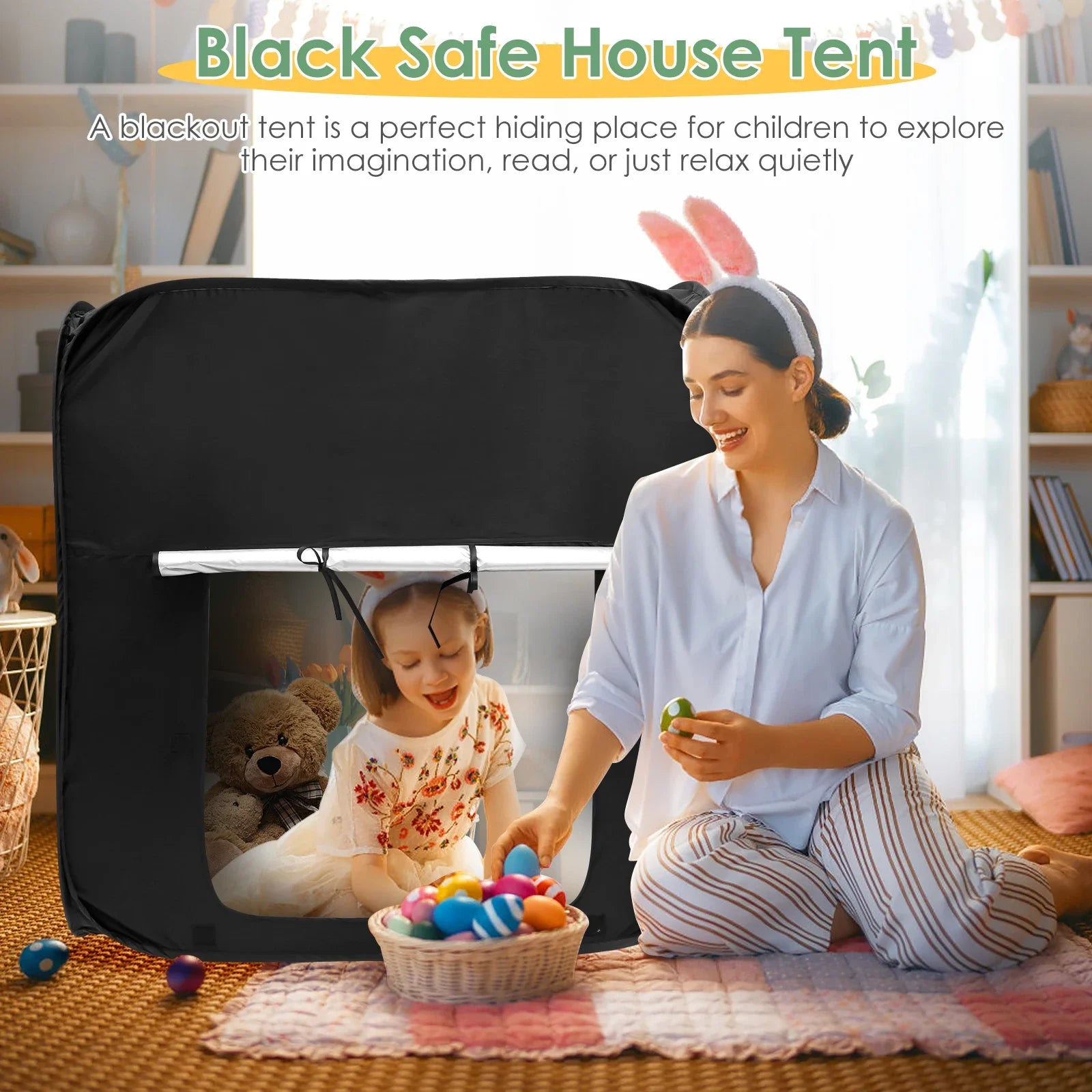 Sensory Tent for Kids Portable Children'S Indoor Pop Up Tent Princess Boy Baby Game House Folding Black Out Tent Sensory Calming