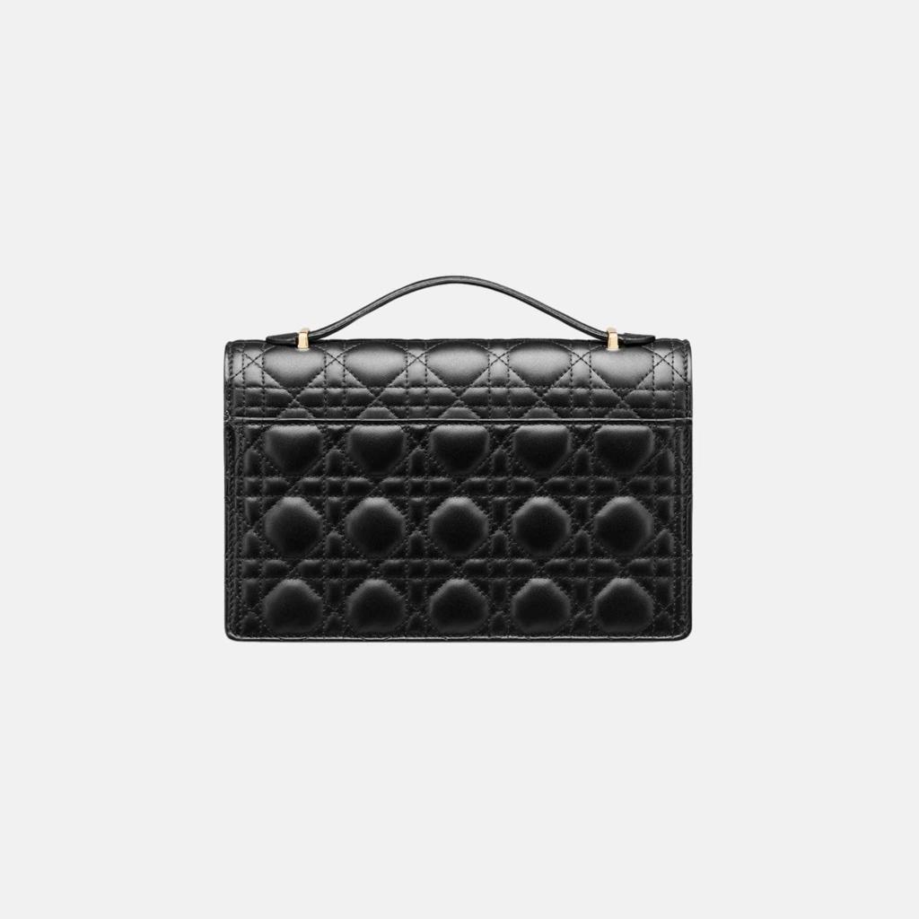 Dior My Dior Handbag Black Lambskin Cannage Quilted Designer Bag