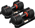Adjustable 55LB Dumbbell Set with Tray