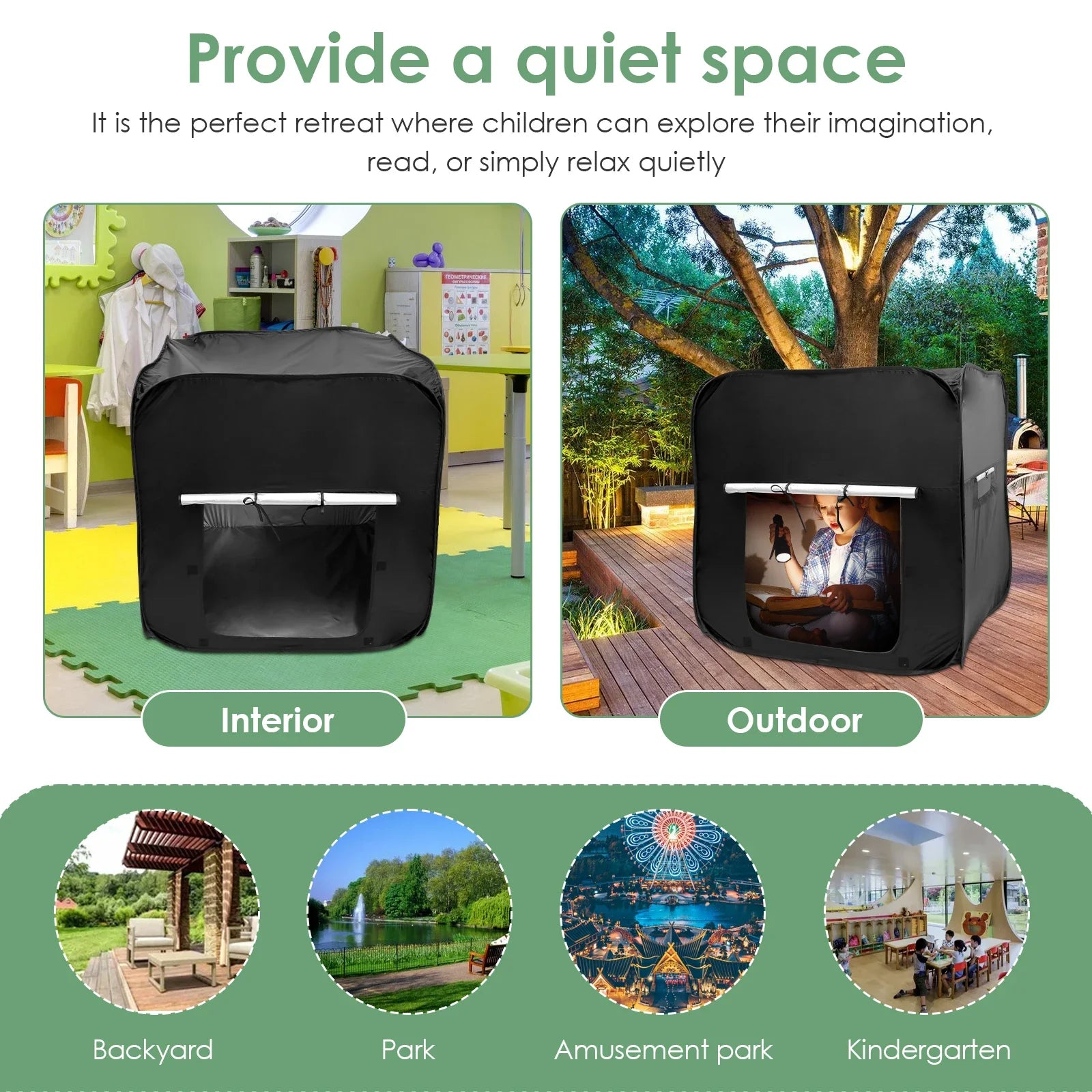 Sensory Tent for Kids Portable Children'S Indoor Pop Up Tent Princess Boy Baby Game House Folding Black Out Tent Sensory Calming