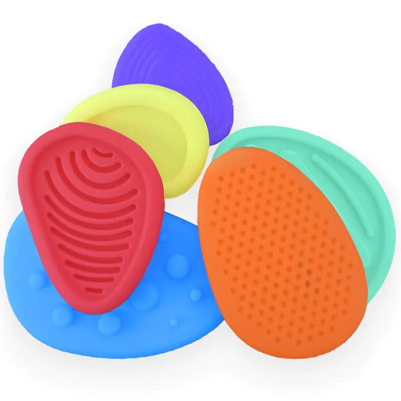 Sensory Stones Fidget Toys 6/8 Textured Worry Stones Social Emotional Stress Relief Toys for Special Needs