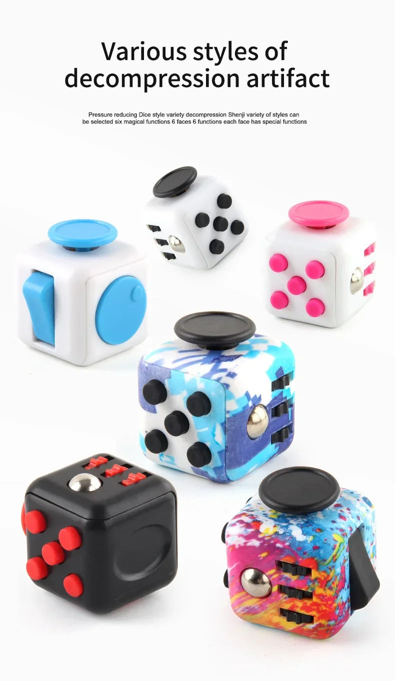 Fidget Cube Antistress Hand Spinner Decompression Toy for Autism ADHD Anxiety Sensory Toys for Kids Adults Stress Relief Toys