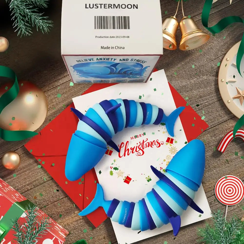 Sensory Slugs Caterpillar Toys, Autism and Stress Relieving Sensory Toys, Stress Relieving Shark Twist Music