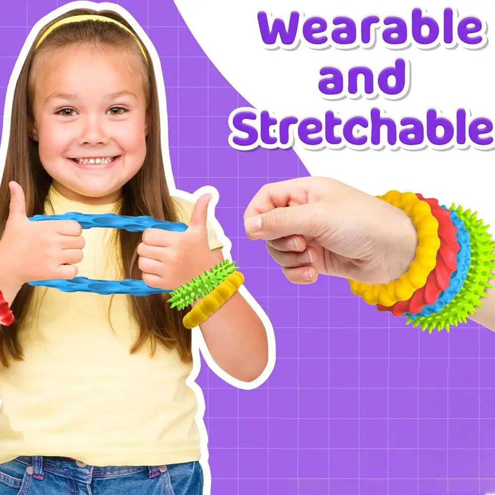 Kids Sensory Bracelets Toddler Texture Calming Sensory Bracelets Sensory Stretchy Bracelets Suitable For Toddler Children