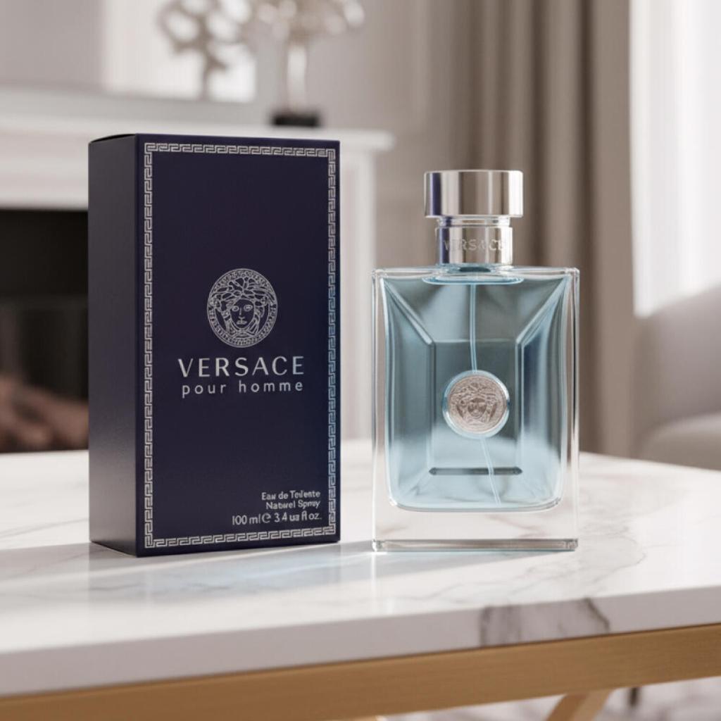 Versace Pour Homme Men's Eau de Toilette 3.4 oz / 100ml – Fresh Long Lasting Designer Cologne | Brand New | USA Seller